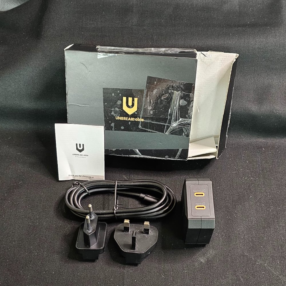67W 2-Port USB-C Charger with 6FT 100W USB C Cable UNBREAKcable NEW Open Box
